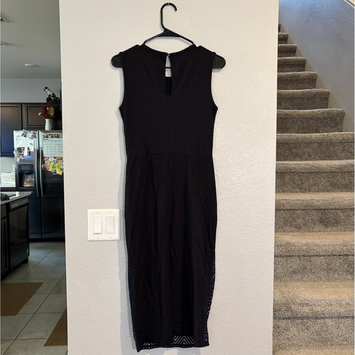 NEW Anthropologie Sparrow Navy Blue Chevron Lace Bodycon Midi Dress XS - Picture 7 of 7