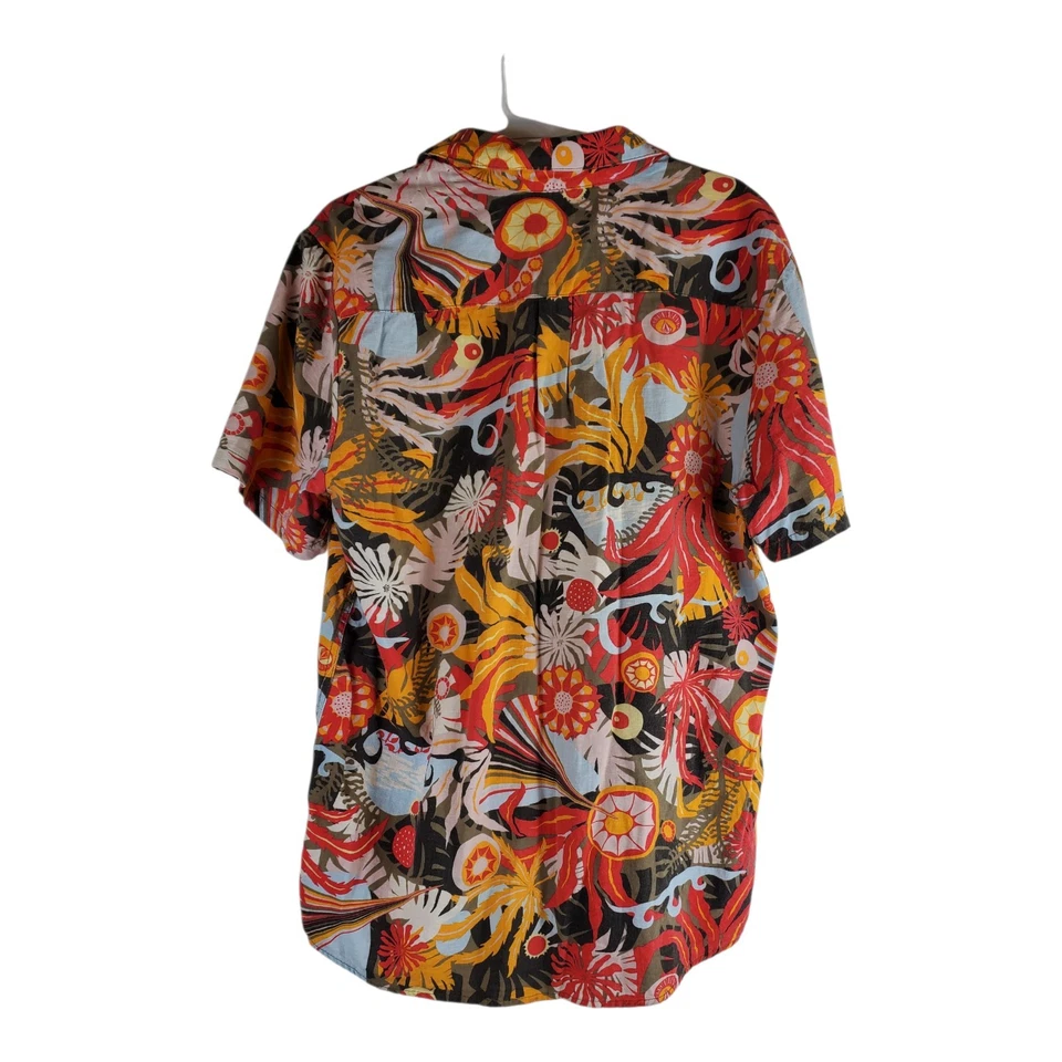 Volcom Mens Large Floral Button Up Shirt Modern Fit Hawaii Surf Skate Aloha - Image 3 of 4