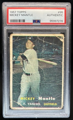 1957 Topps Mickey Mantle #95 New York Yankees PSA N0: AUTHENTIC
