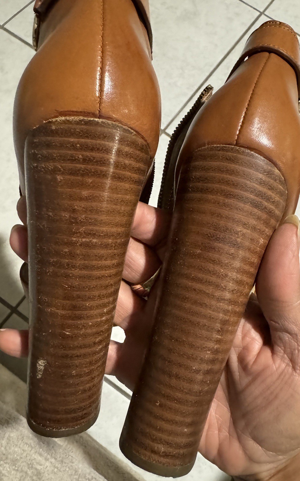 MICHAEL Michael Kors Wyatt Leather Open Toe Platform Ankle Booties Brown Size 8M thumbnail 13