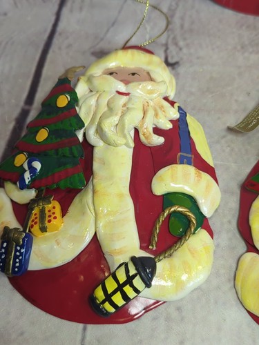 5er Set Römer inkl. Metall & Ton Weihnachtsmann 6" Weihnachtsschmuck mit Etikett A2 - Bild 6 von 7