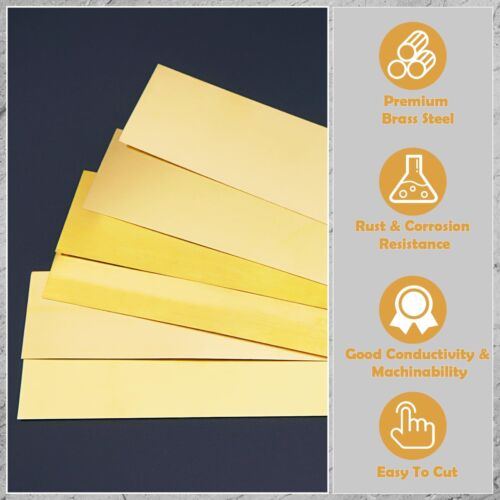Brass Strip, Brass Shim Stock Assortment, 1" Width x 6" Length, 0.002", 0.004... - Picture 3 of 7