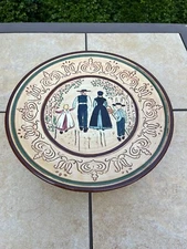 Vintage PENNSBURY Pottery Footed Compote Cake Plate