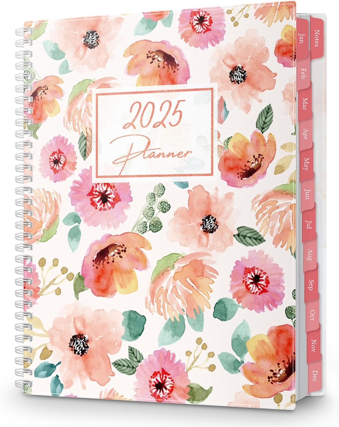 2025 Planner Book 8.5X11 (Floral), Jan to Dec 2025, Large Monthly Weekly Daily P