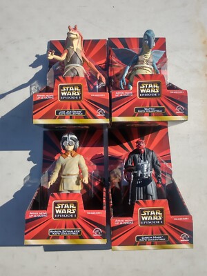 STAR WARS EPISODE 1- COMPLETE SET OF 4 KID'S COLLECTIBLE APPLAUSE 6  TALL