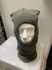 Balaclava Hood Foliage Green Extended Cold Weather Mask Cover Wool Nylon Blend