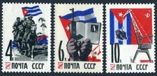 Russia 2736-2738, MNH. Mi 2754-2756. Friendship, 1963. Soldiers, Flags, Tractor.
