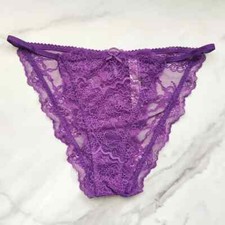 Victoria's Secret Dream Angels Lace Mini String Bikini Panty Violetta SZ M