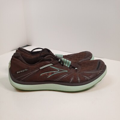 Brooks Pure Grit Brown Aqua Trail Running Sneaker Shoe Women's