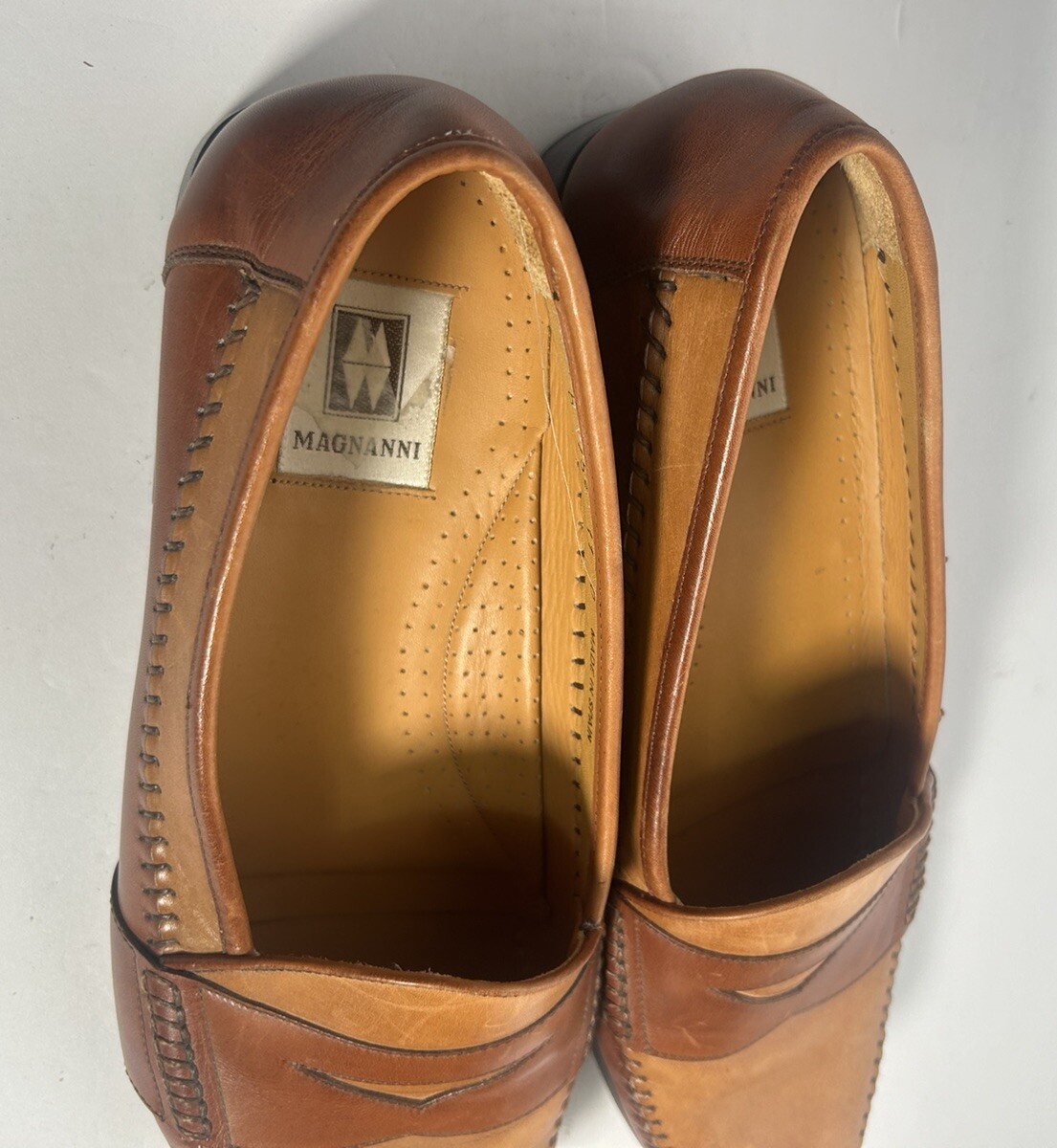 Magnanni Leather Stitched Cognac Loafers Shoes Size 10 M Men’s B759 Magnanni Leather Stitched Cognac Loafers Shoes Size 10 M  main image 3