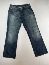 Lucky Brand Jeans Mens 34 Short Dungarees Bootcut Med Wash Fade