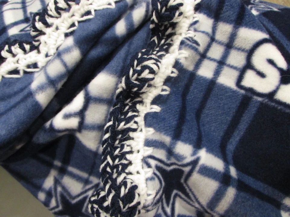 Dallas Texas Vaqueros Fútbol Polar Bebé Manta Crochet Súper Volantes Niño Niña Foto 3 de 4