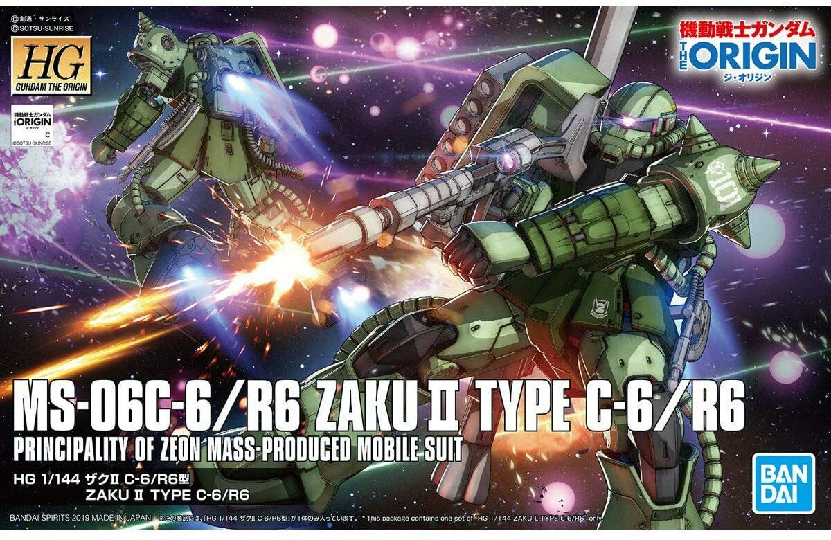 BANDAI HG 1/144 MS-06C-6/R6 ZAKU II TYPE C-6/R6 Model Kit Gundam