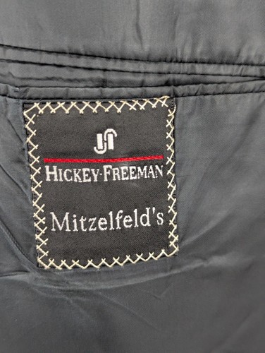 VINTAGE Hickey Freeman Sport Coat Blazer Mens 48L Black Double Breasted Vent - Picture 8 of 16