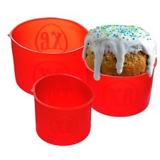Set 3 Red Silicone Mold for Baking Orthodox E...