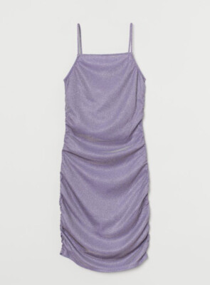 H&M Divided Purple Shimmery Metallic Ruched Mini Dress Women's Small | eBay H&M Divided Purple Shimmery Metallic Ruched Mini Dress Women's Small | eBay