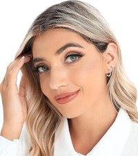 3 Pairs 925 Sterling Silver Hoop Earrings 14K White Gold Plated Small Silver Hoo