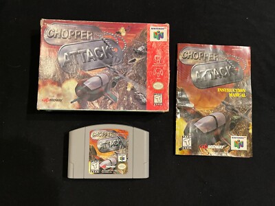 Chopper Attack (Nintendo 64, 1998) Box Manual Complete CIB N64