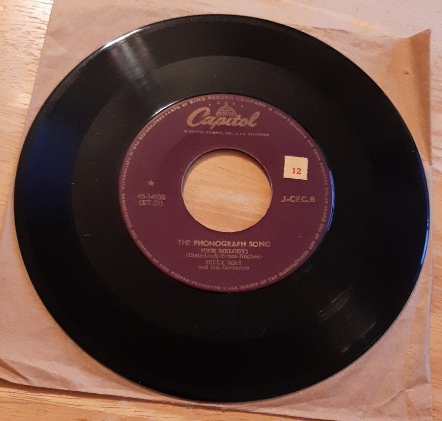 Billy May Japan import 45 The Phonograph Song / Main Title Capitol