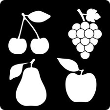 Fruits Grapes, Apple Reusable Stencils for Painting and Craft Size 12x12 inch