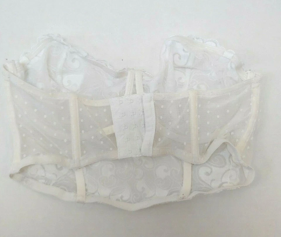 Gilligan Omalley Womens Bralette Bra 36 DD White Lacey 36DD - Image 3 of 4