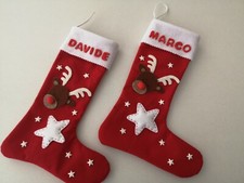 12 Calze Natalizie Portaposate | Mini Sacchetti Decorativi Per Albero Di Natale | Babbo Natale E Pupazzi - Foto 7