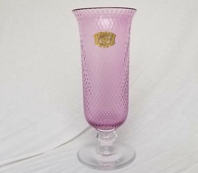 Val Saint Lambert Vase  Pink Crystal   RUBY , Murano pink Style
