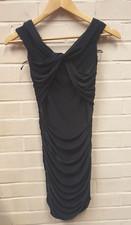 Quiz Women's Black Jersey Ruched Front Cocktail/Party Dress UK 6, EUR 34