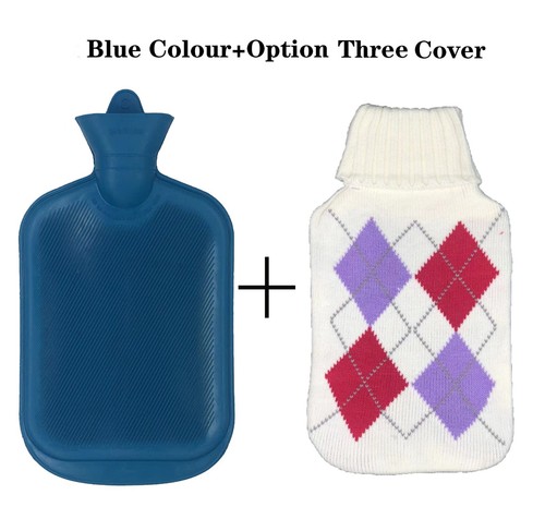 2L Hot Water Bottle Winter Warm Natural Rubber Bag Relaxing Warmer and COVER - Picture 20 of 41