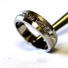 New 14k white gold princess 1.04ct diamond SI2 H wedding band ring mens 10.25 — photo 7