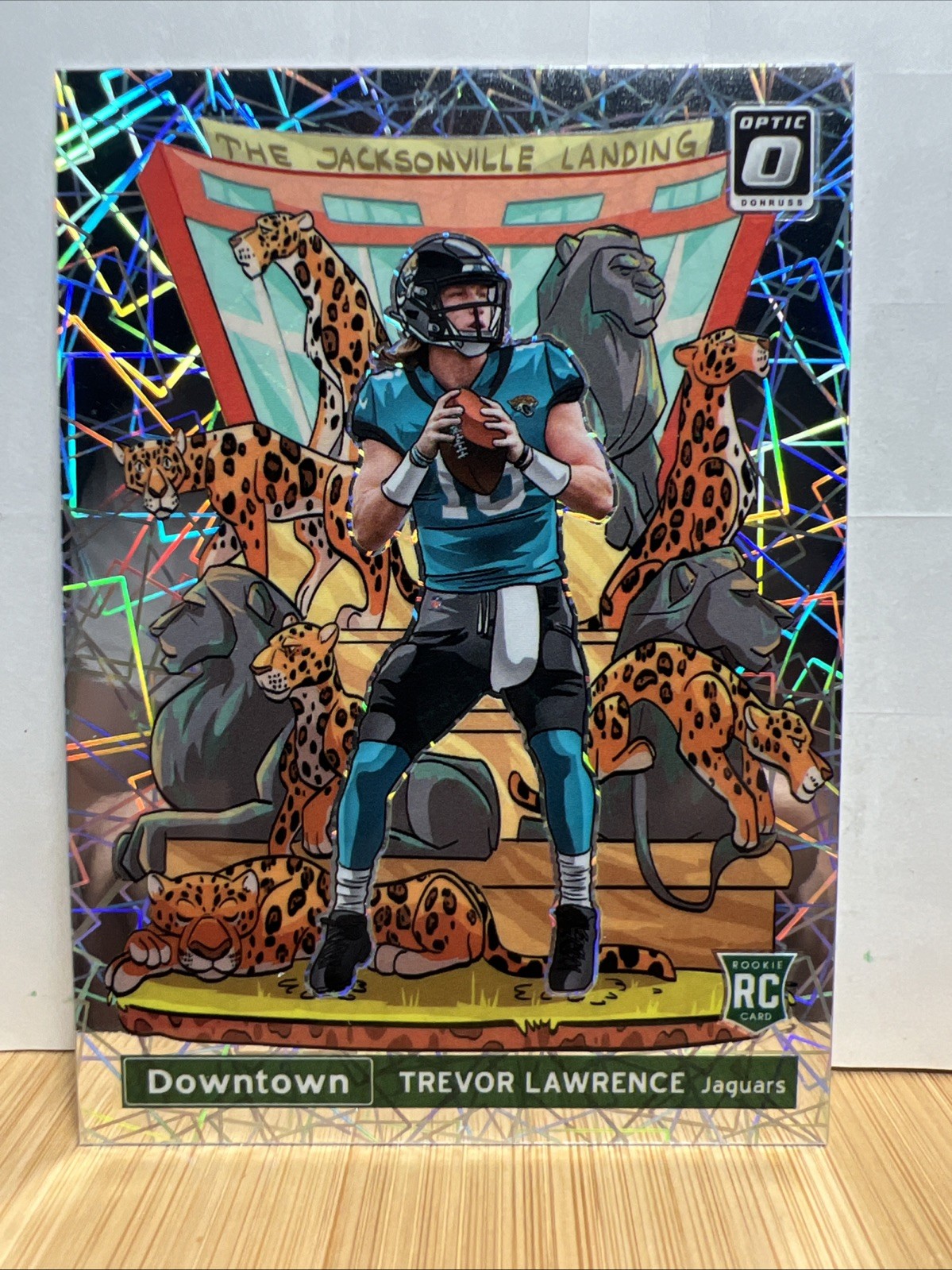 2021 Optic Trevor Lawrence Downtown Silver Lazer Rookie Card Rare Rc #33