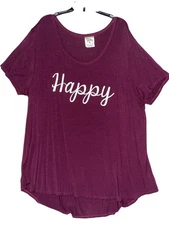 Dirtee Laundry Womens Plus Size Burgundy Graphic Tee 3X