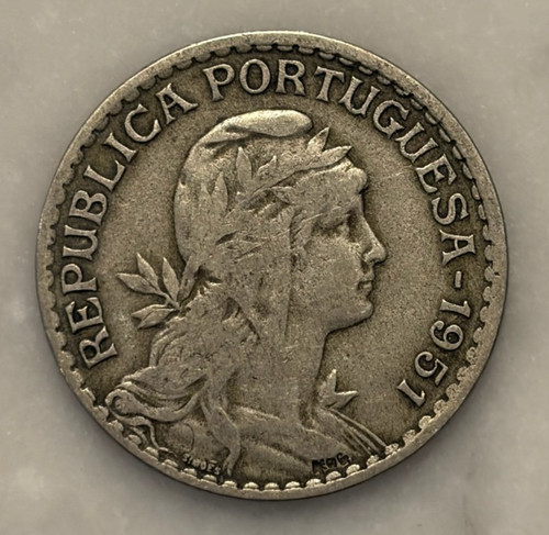 1951 Portugal 1 Escudo - VG - Very Good