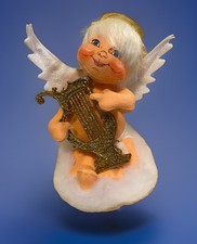 2005 ANNALEE 12 Angel with Harp on a Cloud Figurine w/tag