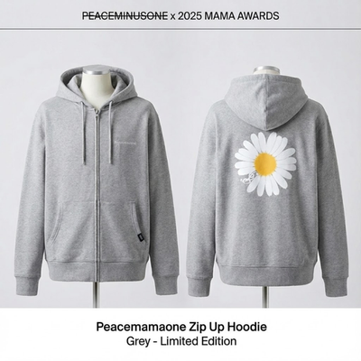 Peaceminusone x 2025 MAMA Awards Peacemamaone Zip Up Hoodie Grey G