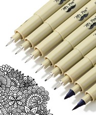 Art Pens, Multiliners, Fineliner Ink Pens,Set of 8 Technical Drawing pen,Pigm...
