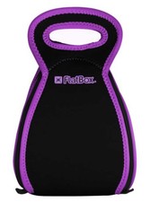 FlatBox 2-in-1 Neoprene Washable Insulated Lunch Bag Placemat - Black/Purple