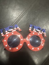 Sunglasses PATRIOTIC AMERICAN USA RED WHITE AND BLUE Novelty Sunglasses