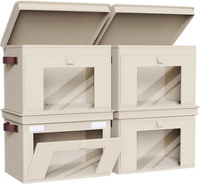 Storage Bins with Lids, Large Closet Organizers and Storage with Handles Windo