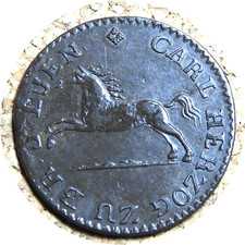 elf Germany Brunswick Wolfenbuttel 1 Pfennig 1826 CVC  Horse