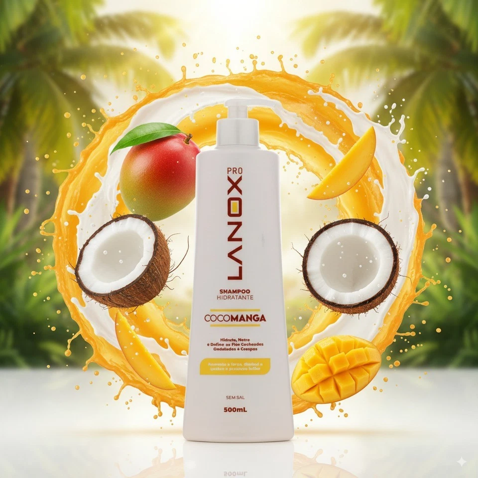 Lanox CocoManga Shampoo & Conditioner Set 500ml – Hydration & Shine Duo - Image 3 of 4