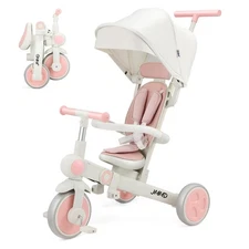 JMMD Baby Tricycle, 7-in-1 Foldable Kids Trike with Adjustable Parent Handle,...