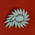 Vintage Signed Crown TRIFARI -  WHITE MILK GLASS Navette Brooch Gold Tone
