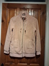 Denim & Co XS (6/8) Pink Bouche Bobble Zip Up Highneck Fleece Top