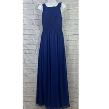 Coast Maxi Dress Navy Blue Wedding Size 8 Tie Neck Halter Pleated & Lace Chest