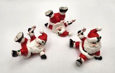 Set of 3 Tumbling Santas OCI Omnibus Japan Ceramic Vintage
