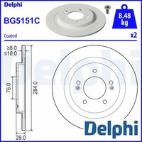 2X Bremsscheibe Delphi BG5151C 2 Bremsscheiben Hinterachse Hinten