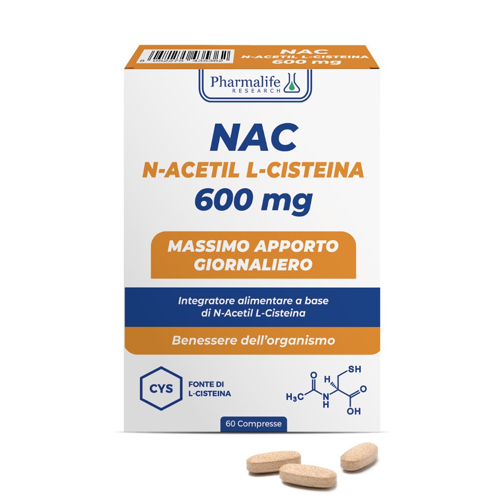 Pharmalife Research Integratore Nac 600Mg N Acetil Cisteina, 60 Compresse - Immagine 2