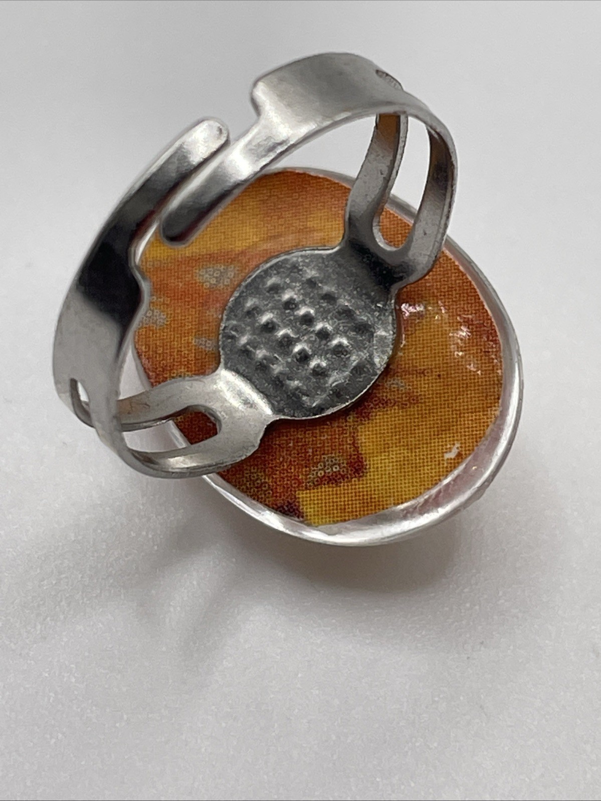 Ring Vintage Silver Toned Initial “M” Egg Shaped … - image 5