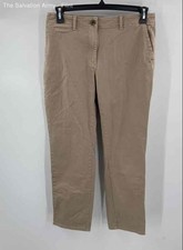 J.Jill Womens Tan Flat Front Slash Pocket Straight Leg Chino Pants Size 10